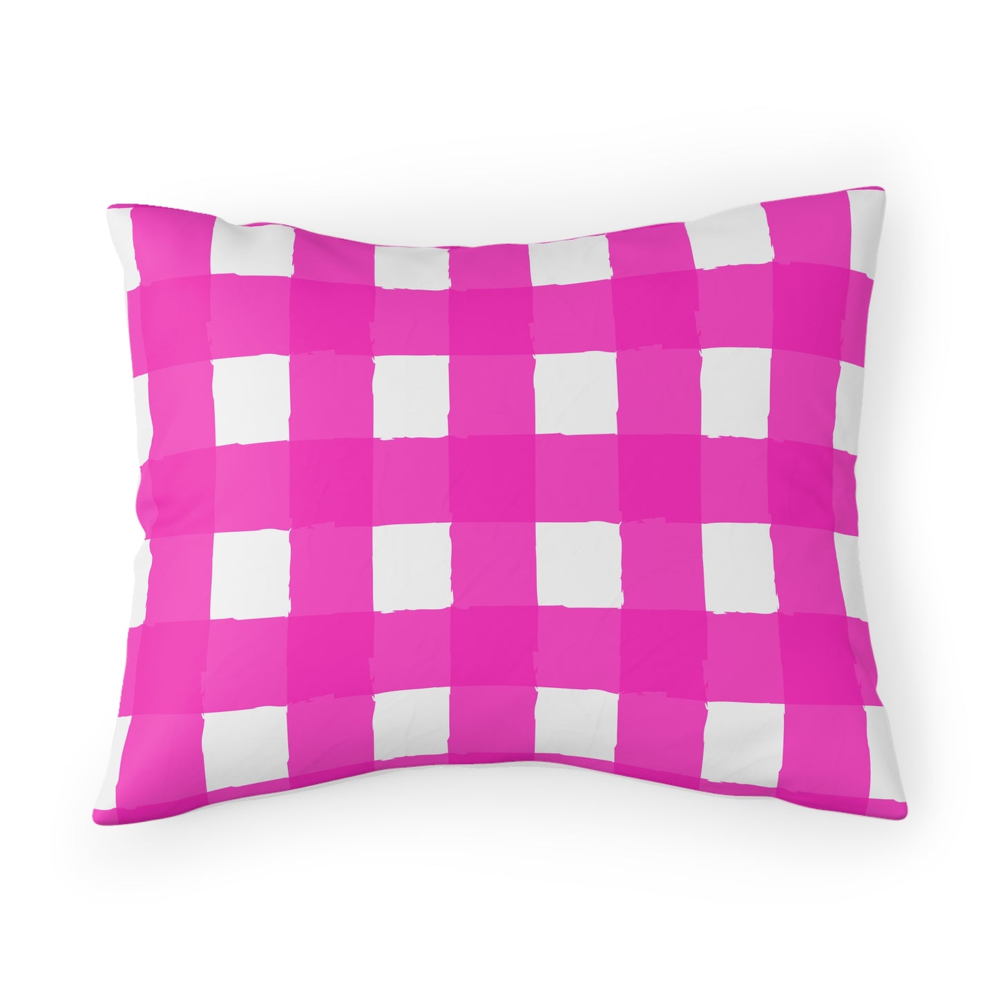 Charming Checkered: Hot Pink & White Pillow Sham