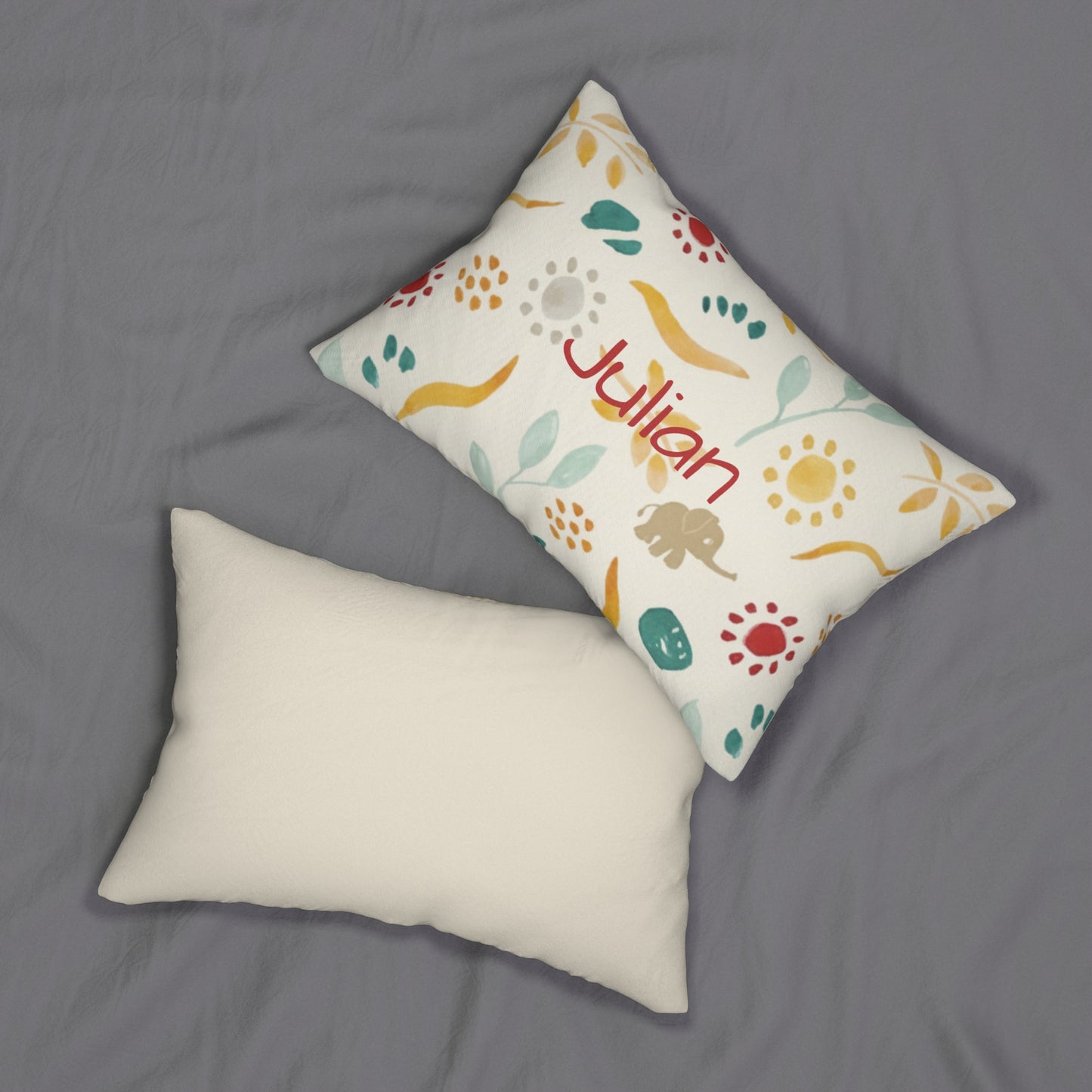 Oh Baby Personalized Lumbar Pillow – Elephant Garden