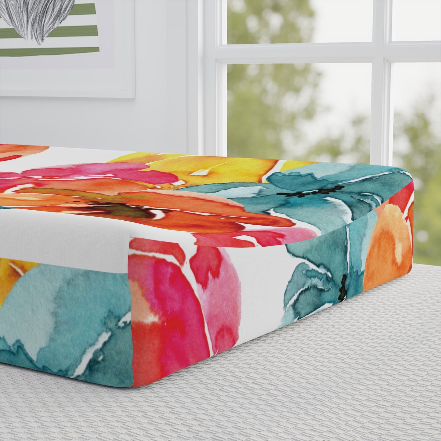 Flower Power Baby Changing Pad Cover - A Blooming Delight for Diaper Changes!