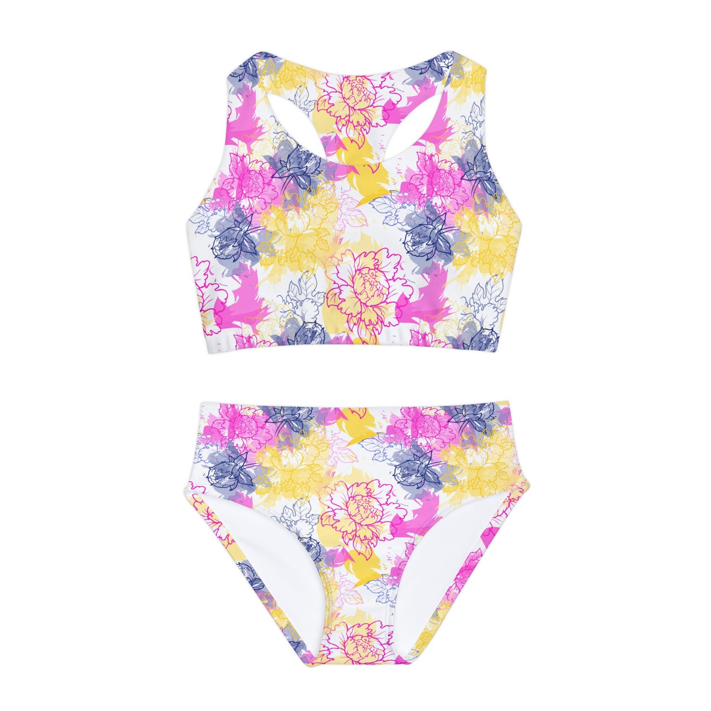 Watercolor Floral Dreams Girls' Swim Set