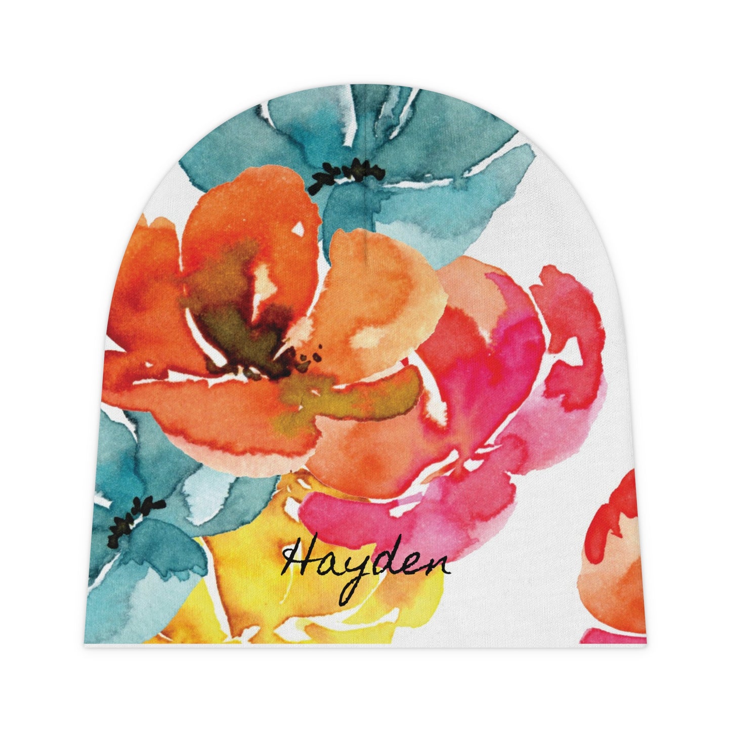 Flower Power Personalized Baby Beanie