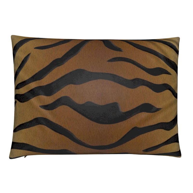 Wild Stripes Tiger Velvet Lumbar Pillow (14×20)