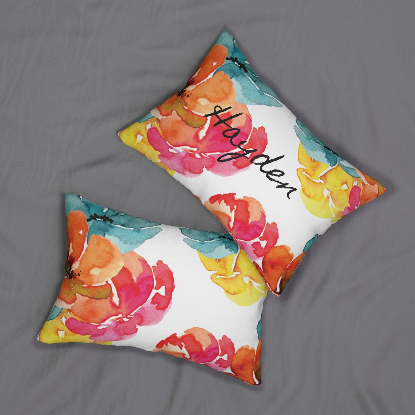 Personalized Flower Power Lumbar Pillow - Infuse Your Space with Joy!