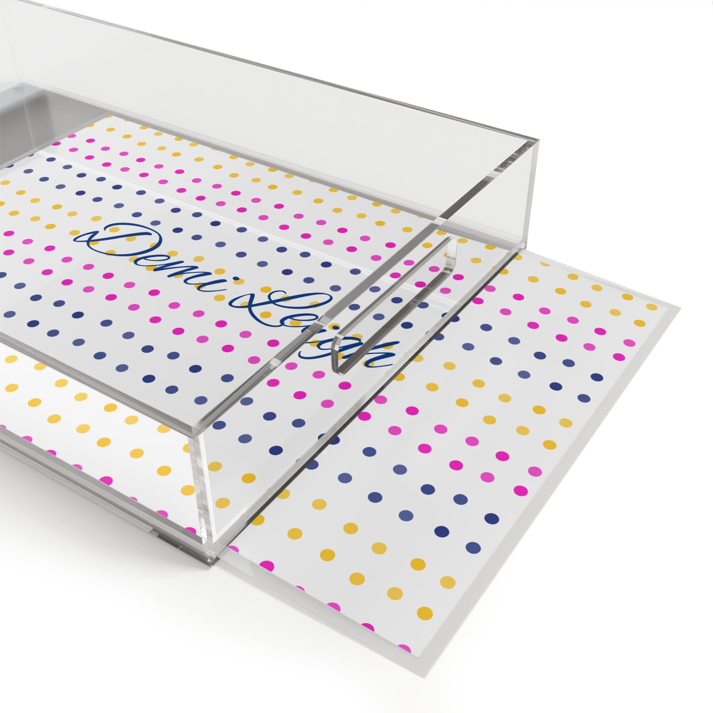 Personalized Acrylic Serving Tray - Dotted Dreams Collection
