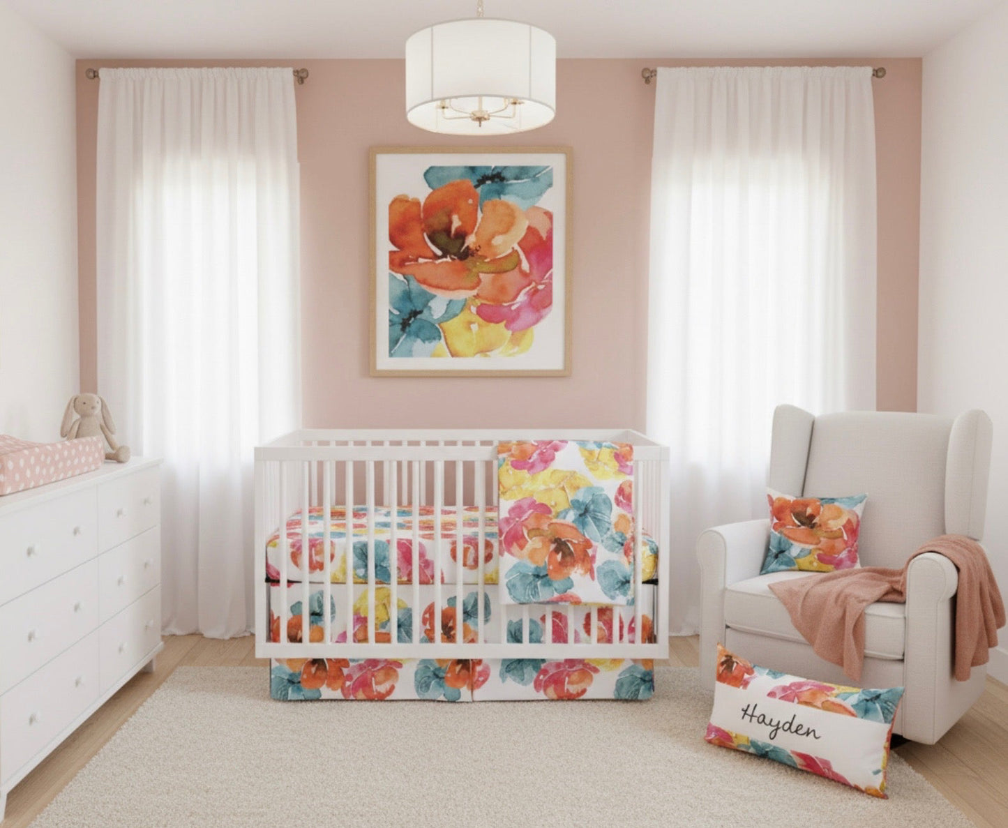 Flower Power Fitted Crib Sheet