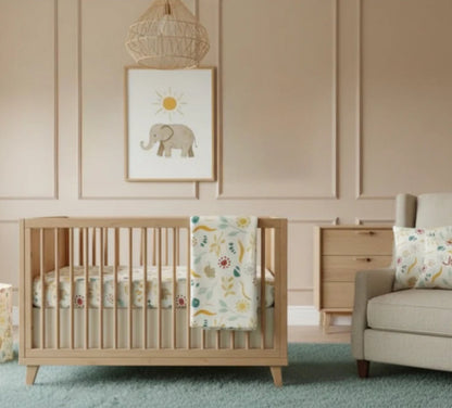 Oh Baby Elephant Crib Sheet & Swaddle Bundle