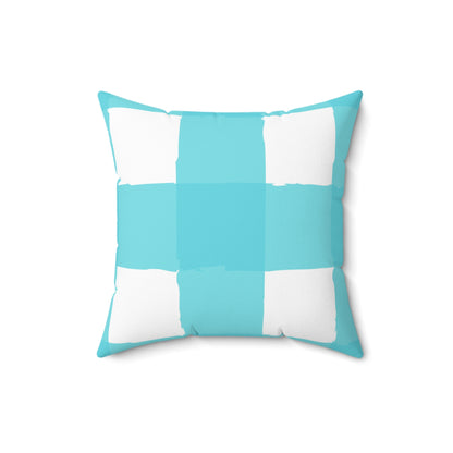 Perfectly Imperfect Aqua/White Square Pillow