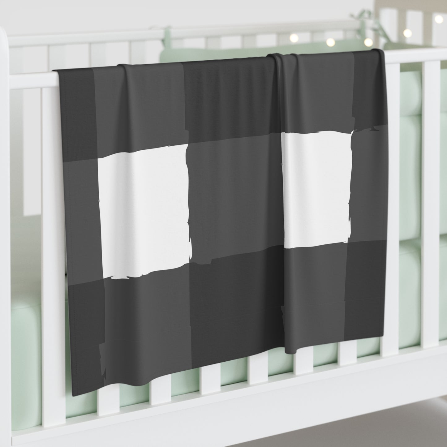 Charming Checkered: Black & White
 Baby Swaddle Blanket