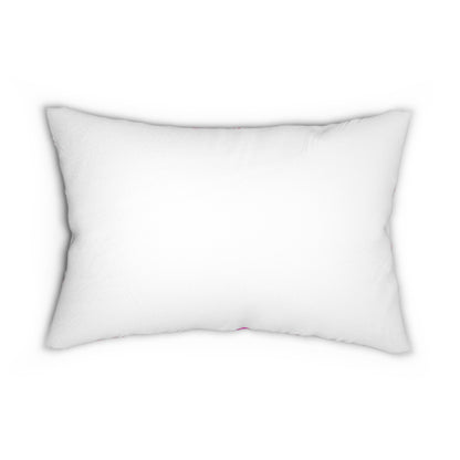 Personalized Charming Checkered: Hot Pink & White Lumbar Pillow