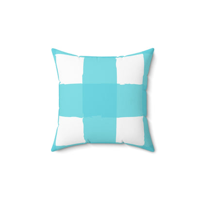 Perfectly Imperfect Aqua/White Square Pillow