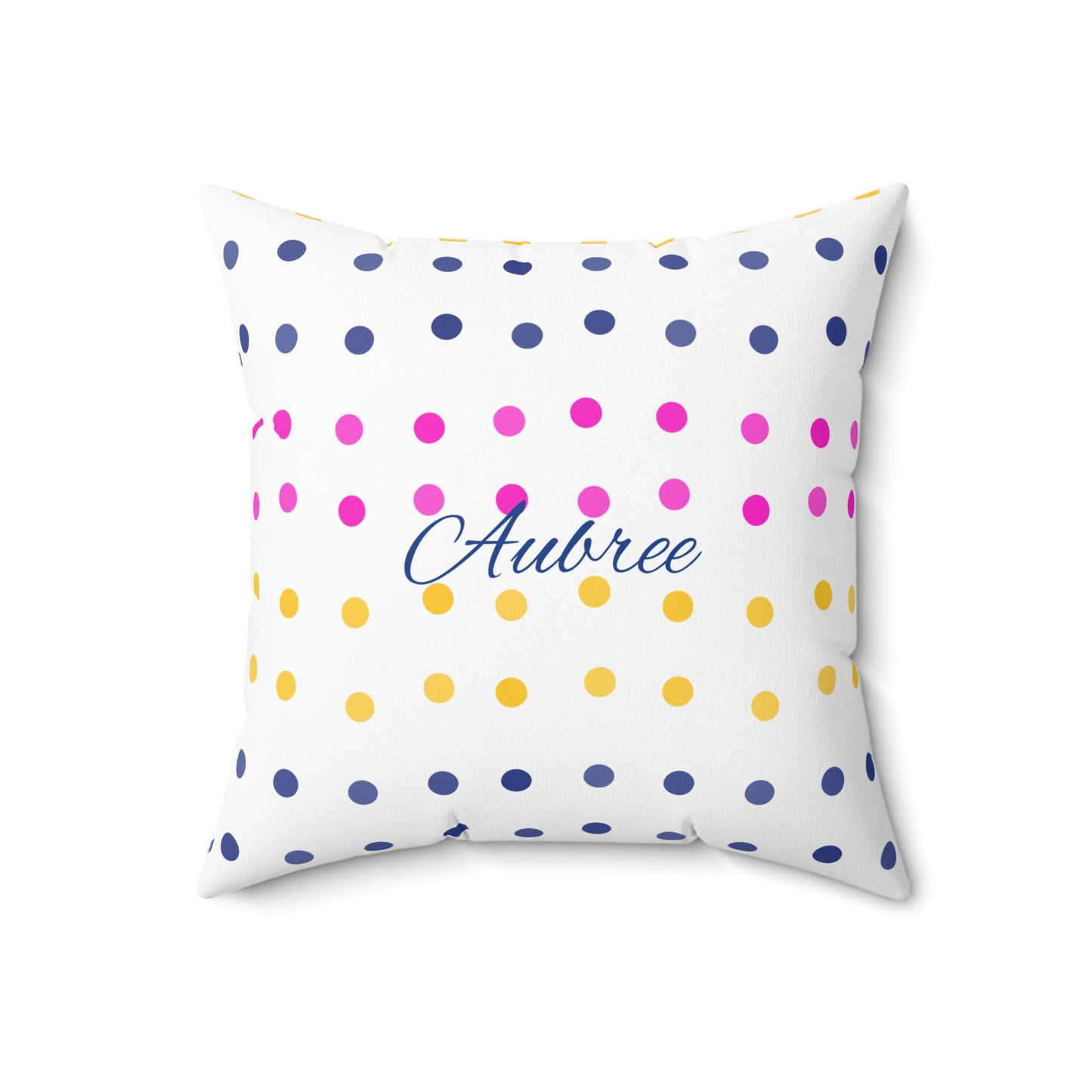 Personalized Dotted Dreams Square Pillow