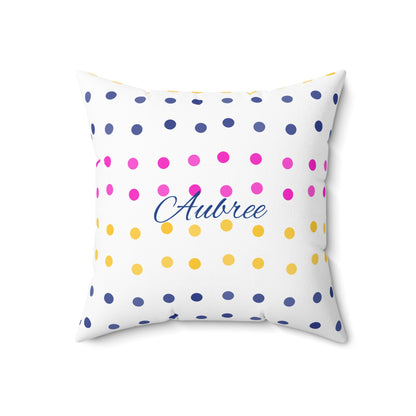 Personalized Dotted Dreams Square Pillow