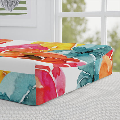 Flower Power Baby Changing Pad Cover - A Blooming Delight for Diaper Changes!