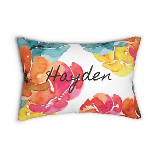 Personalized Flower Power Lumbar Pillow - Infuse Your Space with Joy!
