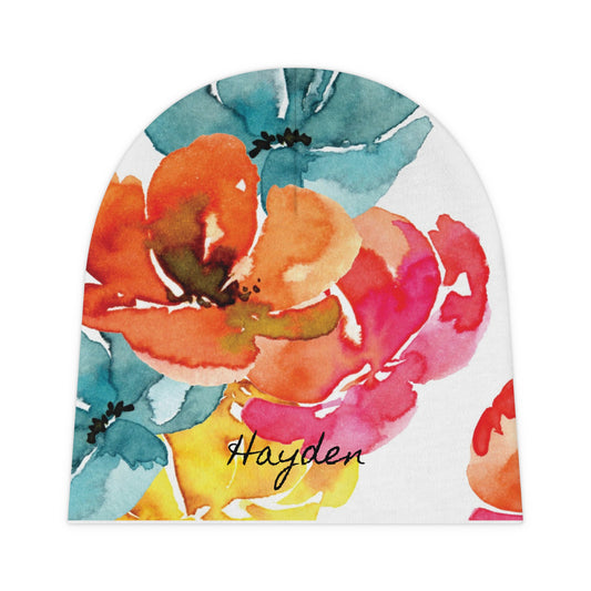 Flower Power Personalized Baby Beanie - Adorable Comfort for Your Little One!