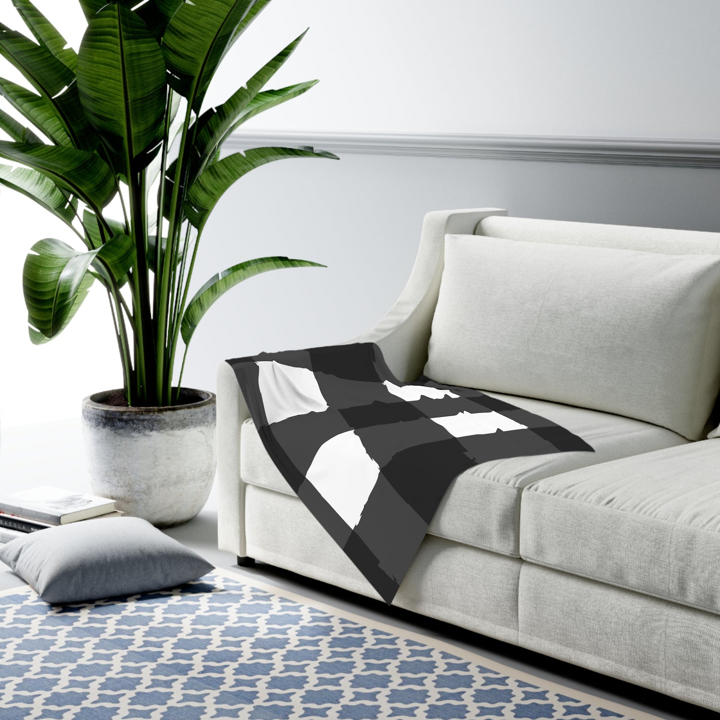 Charming Checkered: Black & White
 Baby Swaddle Blanket