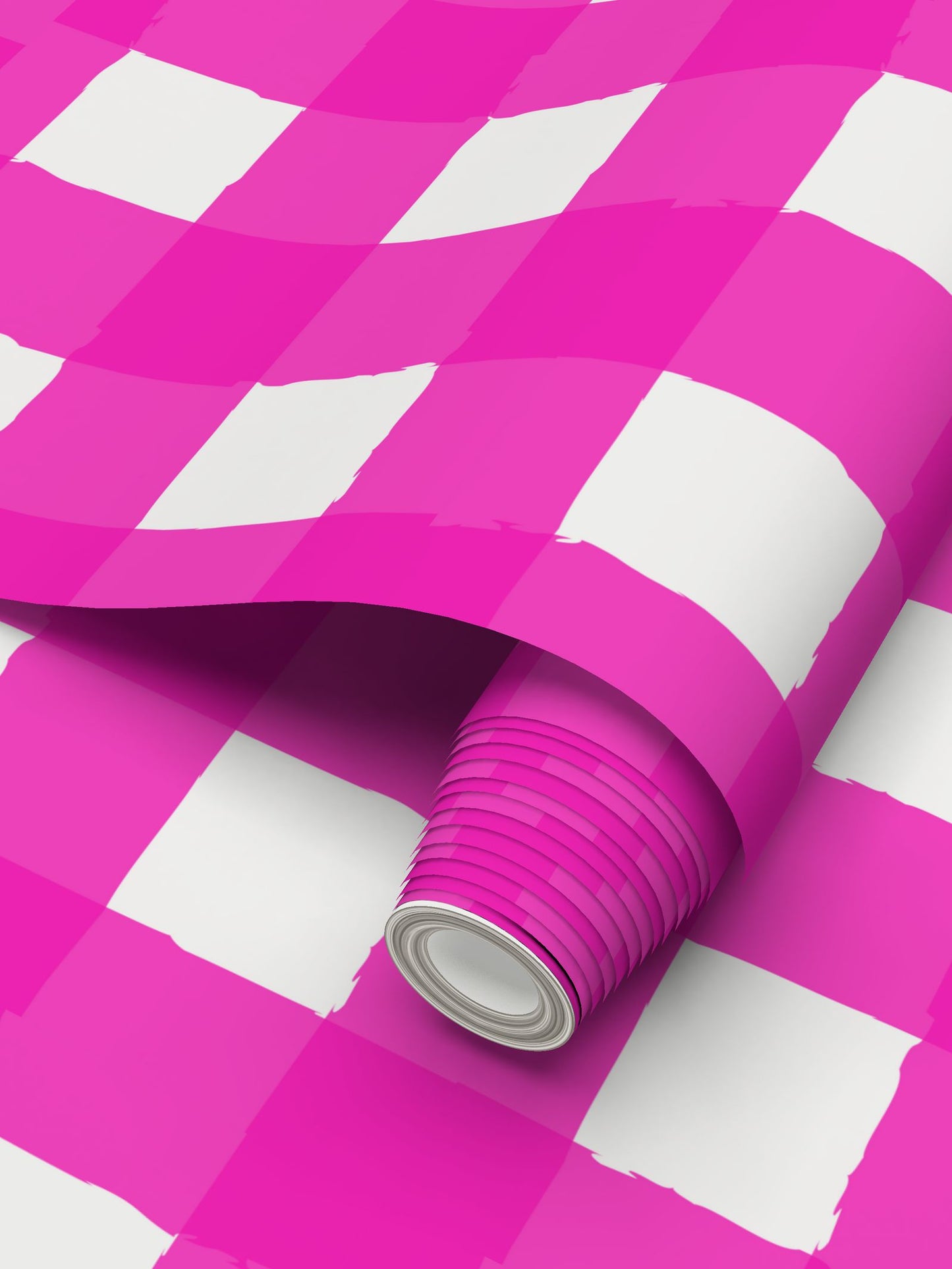Charming Checkered: Hot Pink & White Wallpaper