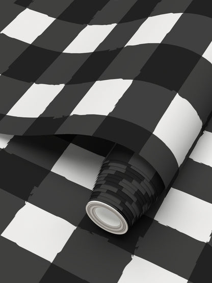 Charming Checkered: Black & White Wallpaper