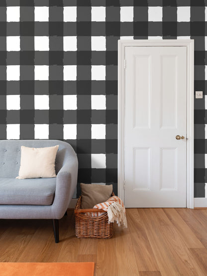 Charming Checkered: Black & White Wallpaper