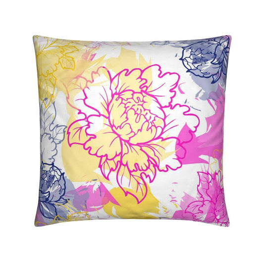 Watercolor Floral Dreams Velvet Cushion – 20”