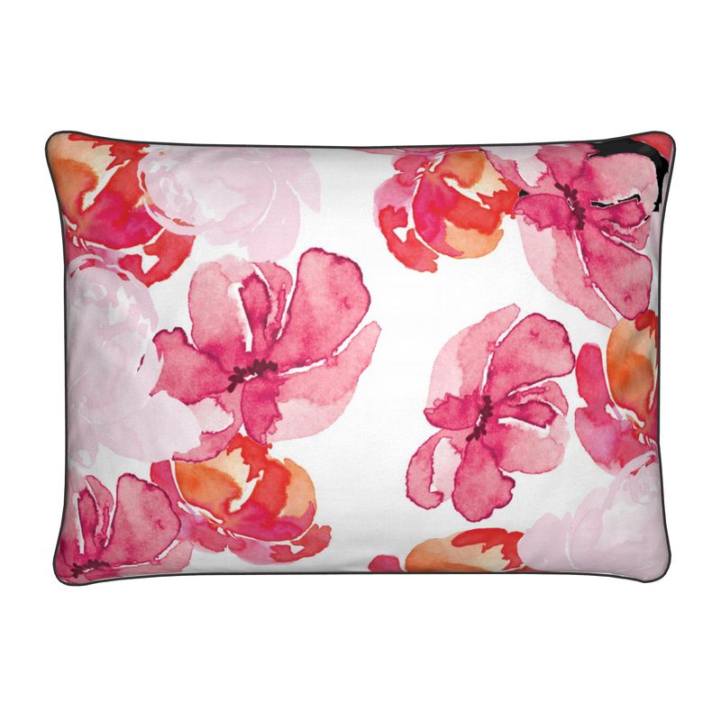 Dreamy Blossom Velvet Lumbar Pillow – 14” × 20”
