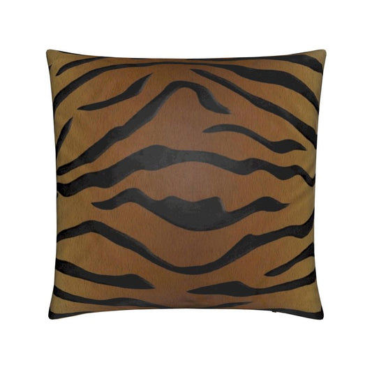 Wild Stripes Tiger Velvet Pillow