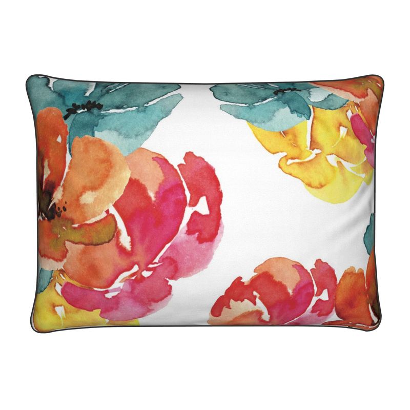 Flower Power Velvet Shimmer Lumbar Pillow