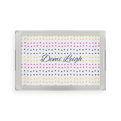 Personalized Acrylic Serving Tray - Dotted Dreams Collection