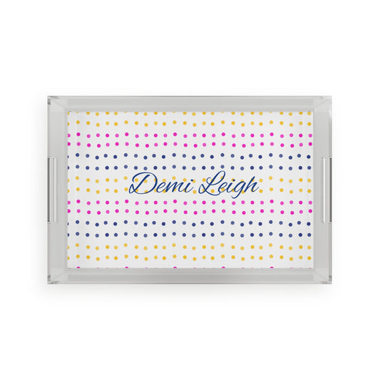 Personalized Acrylic Serving Tray - Dotted Dreams Collection