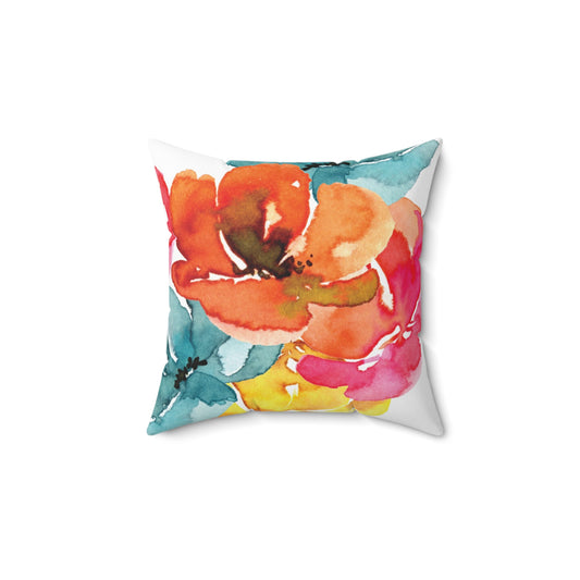 Flower Power Square Pillow - Bring Joyful Vibes to Your Home!