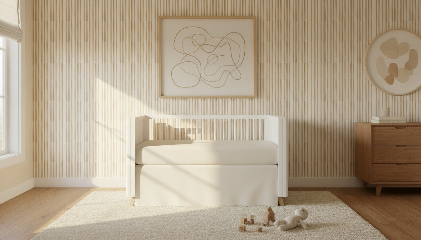 Golden Hour Latte Stripe Wallpaper