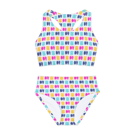 Girls Scribble Two-Piece Swimsuit