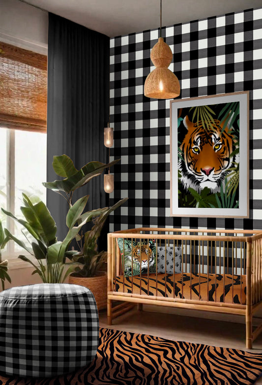 Charming Checkered: Black & White Wallpaper