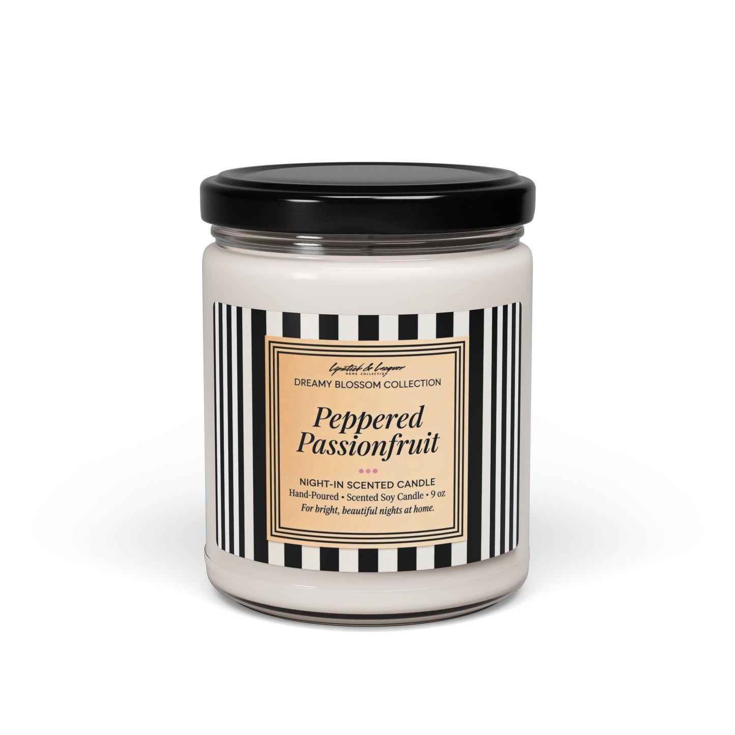 Classic Stripe Peppered Passionfruit Candle