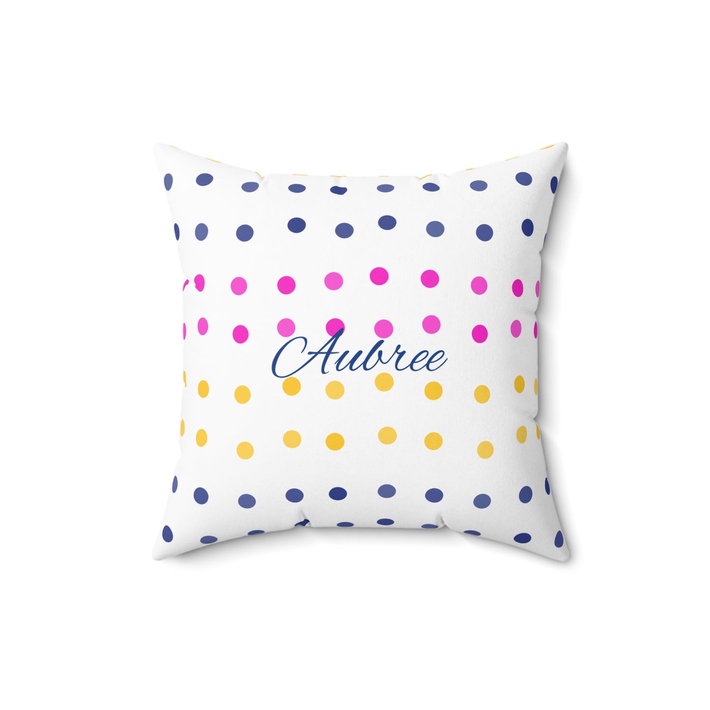 Personalized Dotted Dreams Square Pillow