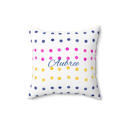 Personalized Dotted Dreams Square Pillow