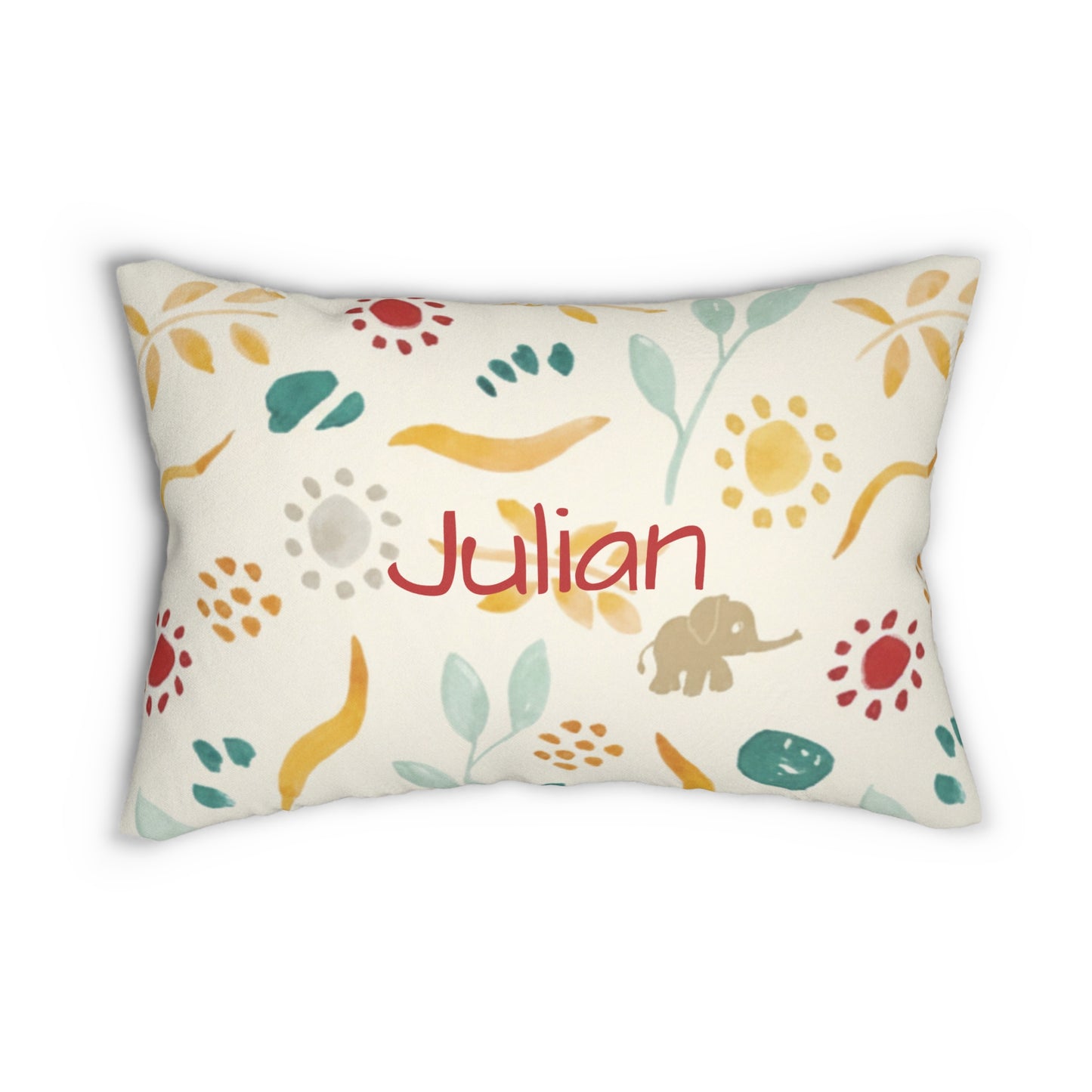 Oh Baby Personalized Lumbar Pillow – Elephant Garden
