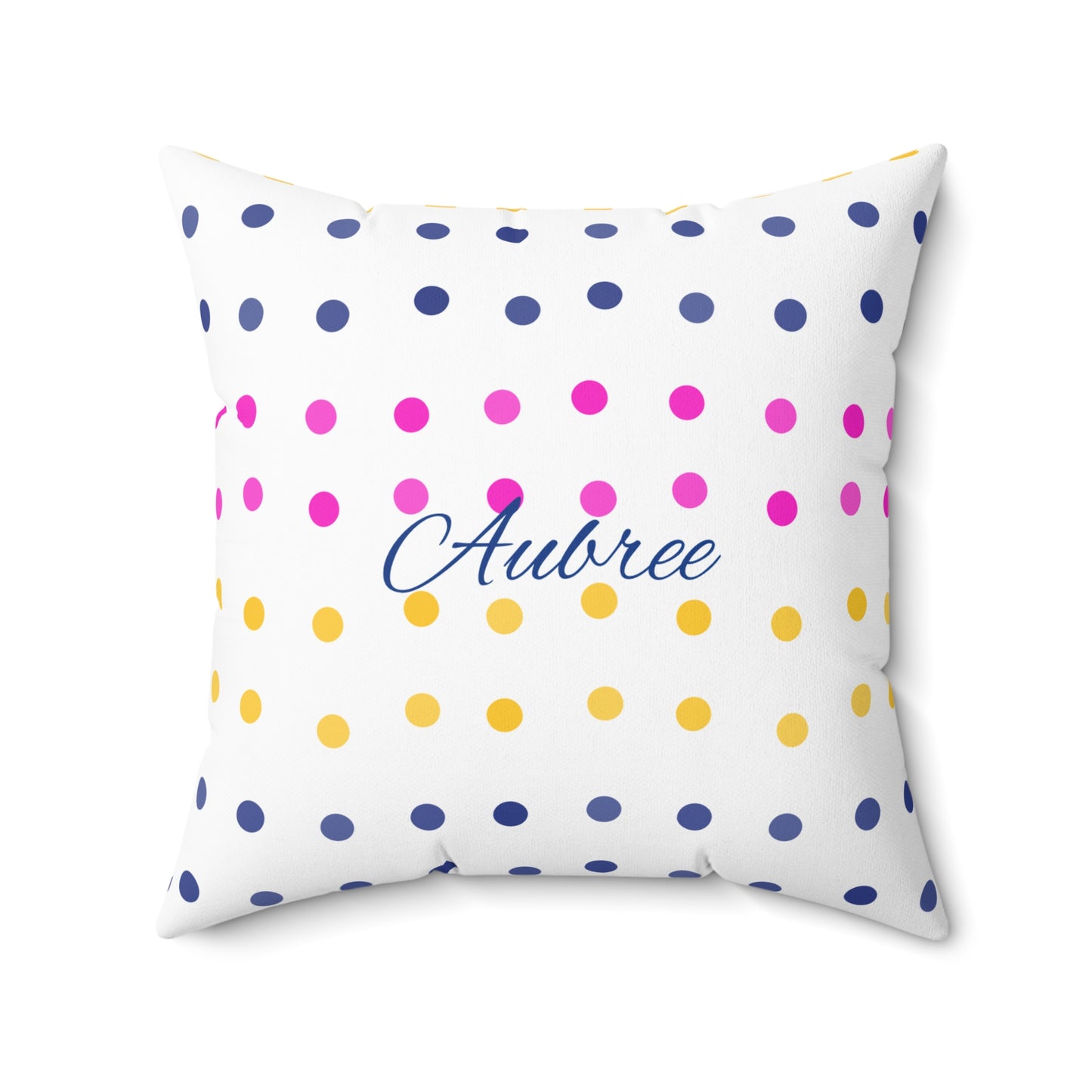 Personalized Dotted Dreams Square Pillow