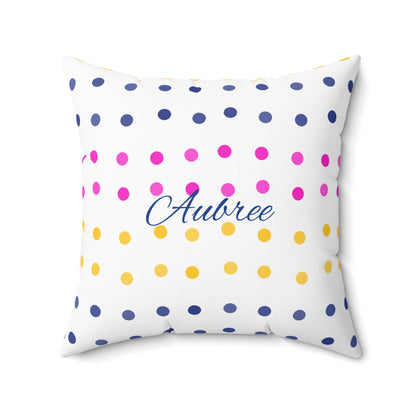Personalized Dotted Dreams Square Pillow
