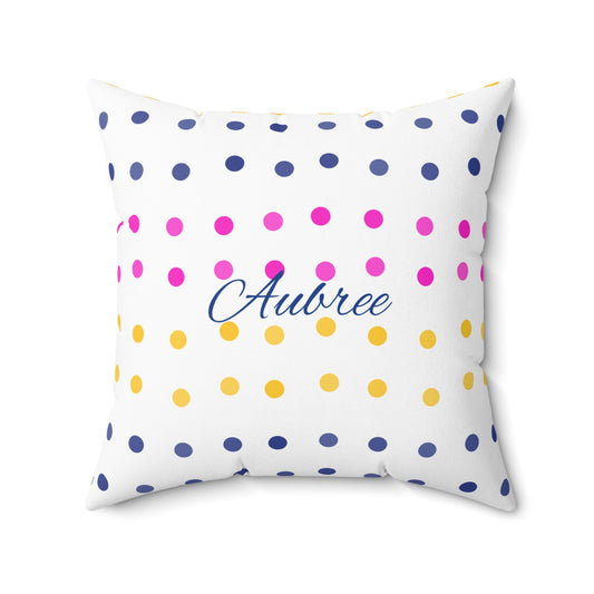 Personalized Dotted Dreams Square Pillow