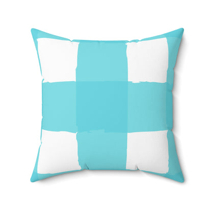 Perfectly Imperfect Aqua/White Square Pillow