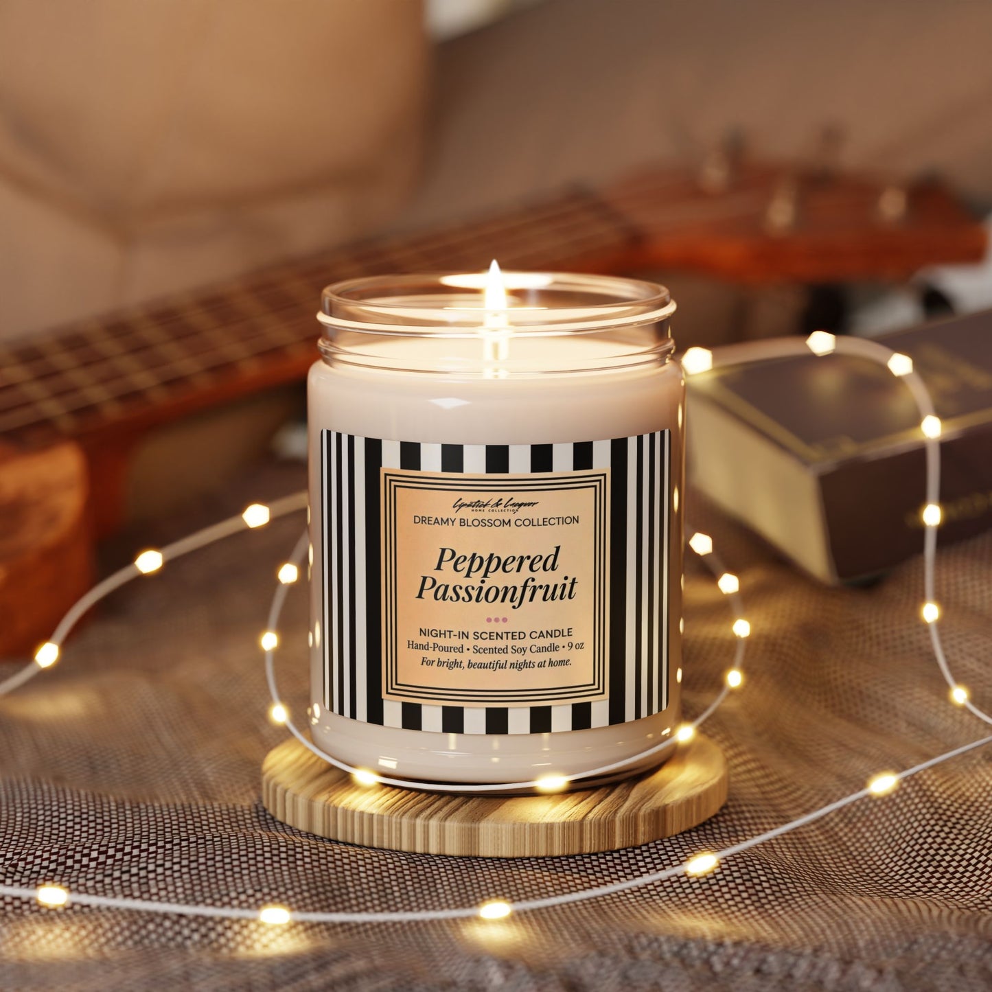 Classic Stripe Peppered Passionfruit Candle