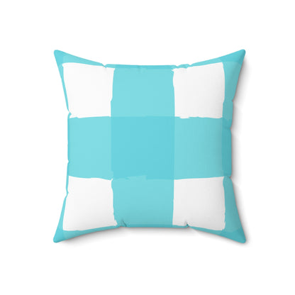 Perfectly Imperfect Aqua/White Square Pillow