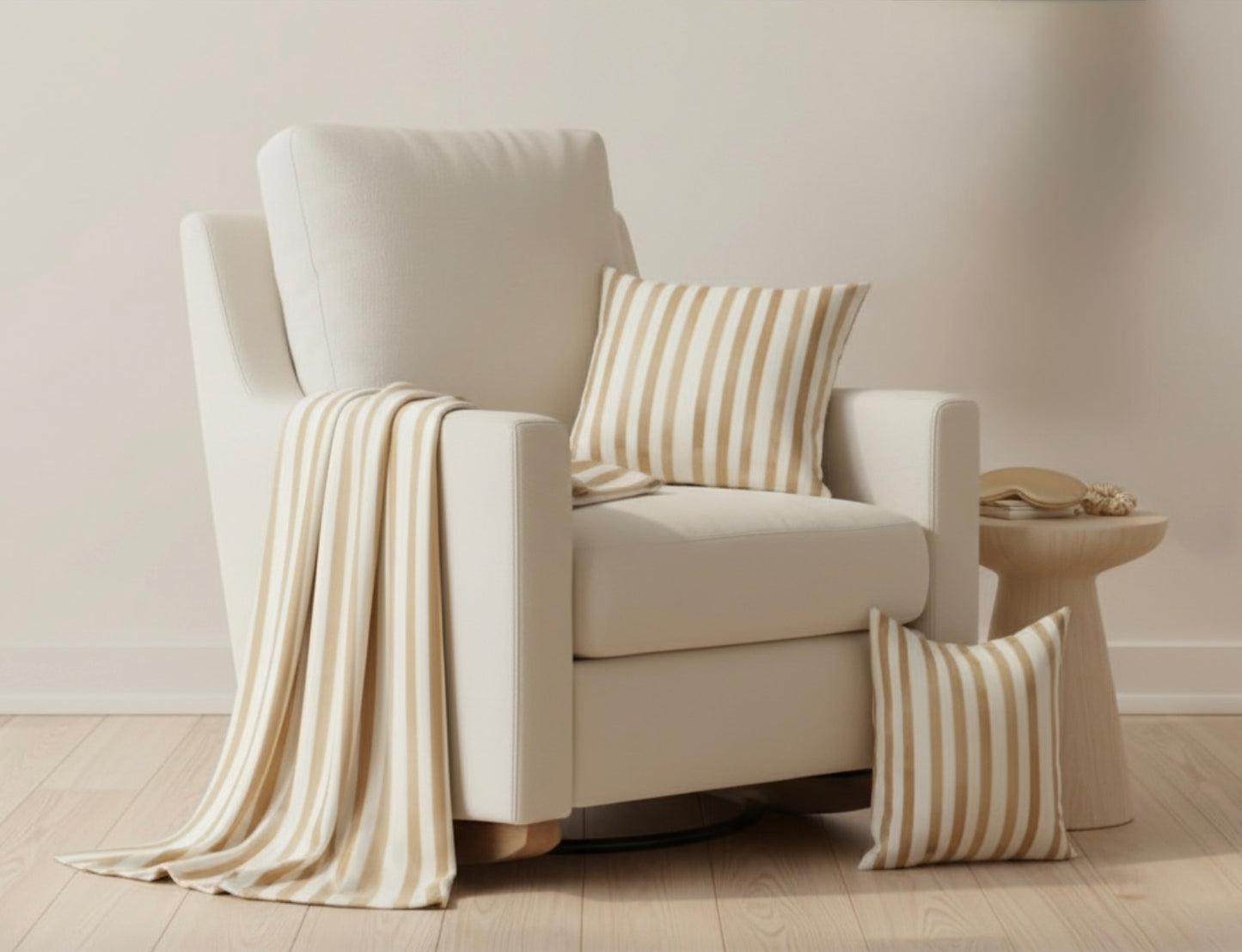 Golden Hour Latte Stripe Luxury Cuddle Throw