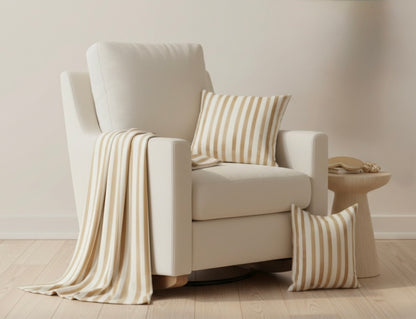 Golden Hour Latte Stripe Luxury Cuddle Throw