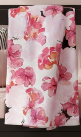 Dreamy Blossom Watercolor Baby Blanket