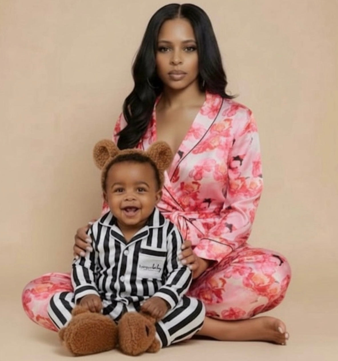 Dreamy Blossom & Classic Stripe Mommy & Me Pajama Bundle