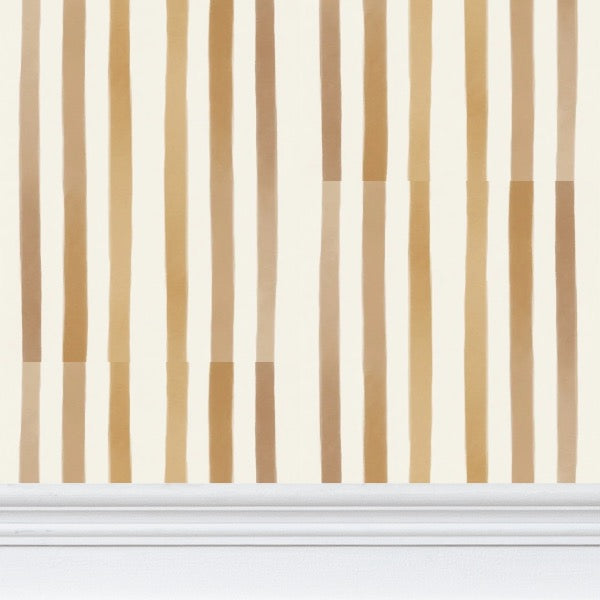 Golden Hour Latte Stripe Wallpaper