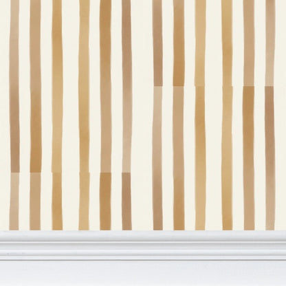 Golden Hour Latte Stripe Wallpaper