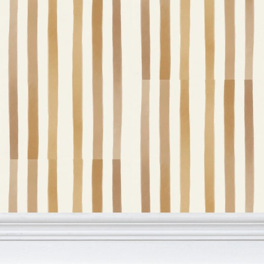 Golden Hour Latte Stripe Wallpaper